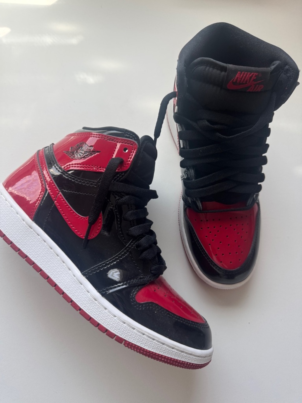 Nike Black and Red High-Top Sneakers